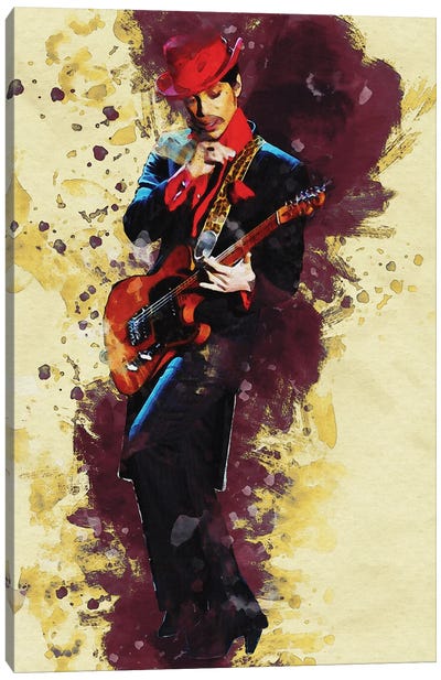 Smudge Of Musician Prince Canvas Art Print - Gunawan RB