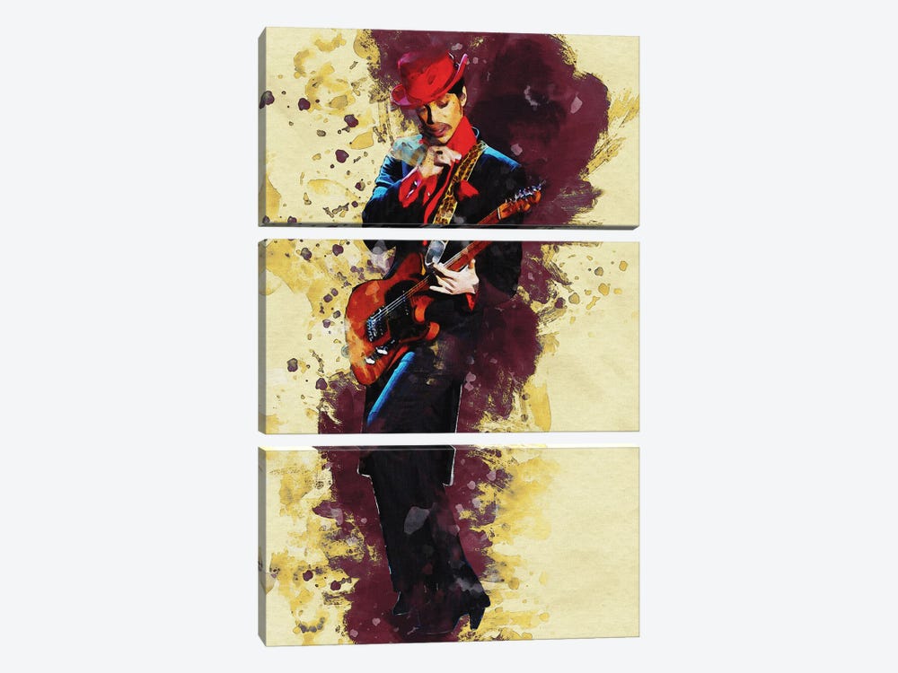 Smudge Of Musician Prince by Gunawan RB 3-piece Art Print