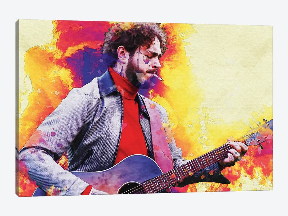 Smudge Post Malone With The Guitar by Gunawan RB 1-piece Canvas Art