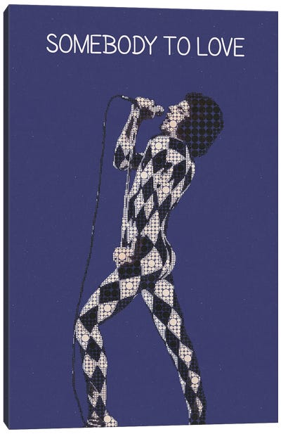 Somebody To Love - Freddie Mercury - Queen Canvas Art Print - Microphone Art