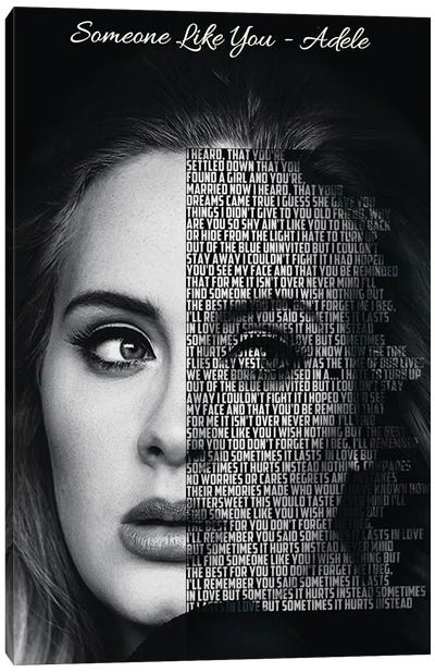 Someone Like You - Adele Canvas Art Print - Pop Music Art