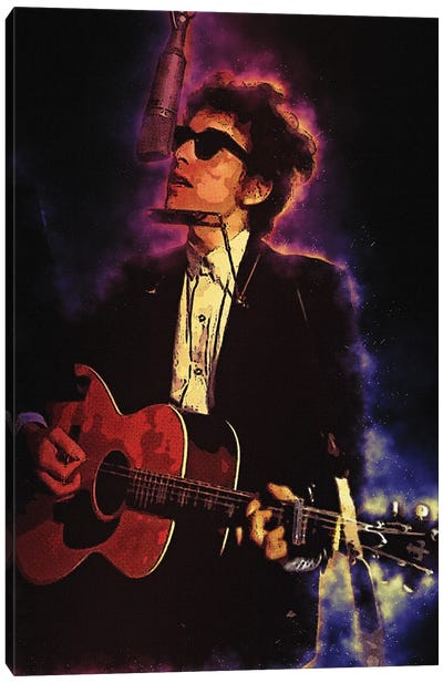 Spirit Of Bob Dylan Canvas Art Print - Rock-n-Roll Art