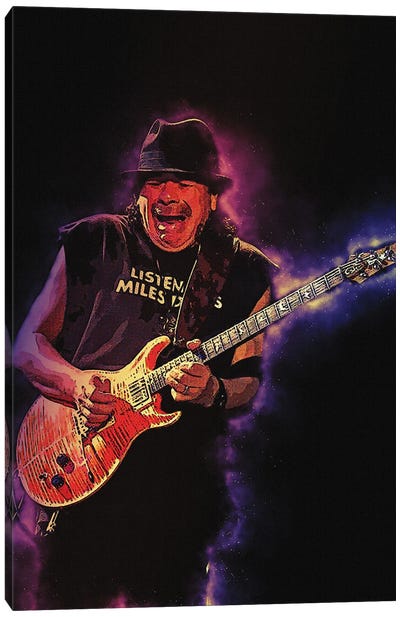 Spirit Of Carlos Santana Live Concert Canvas Art Print - Carlos Santana