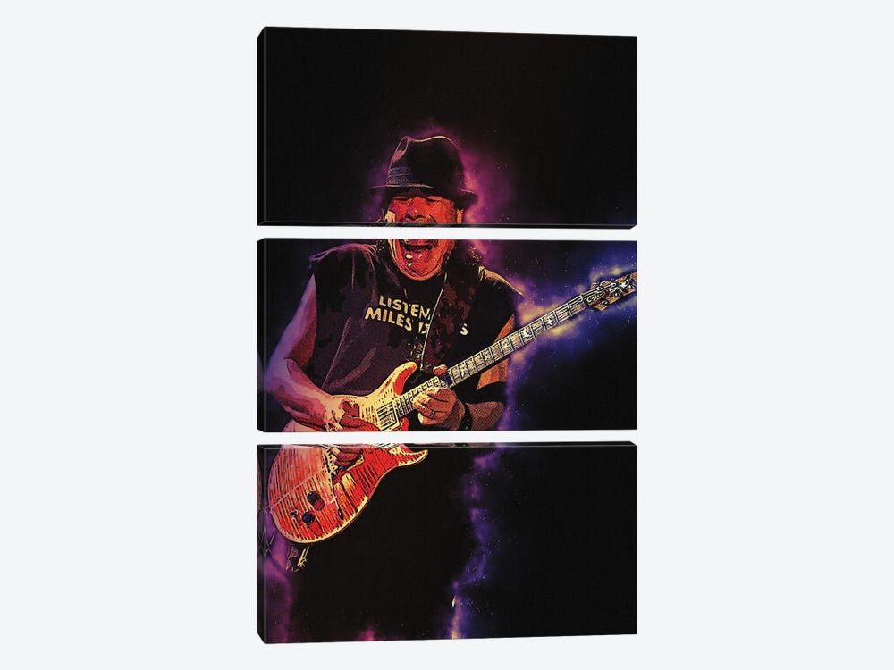 Spirit Of Carlos Santana Live Concert by Gunawan RB 3-piece Canvas Wall Art