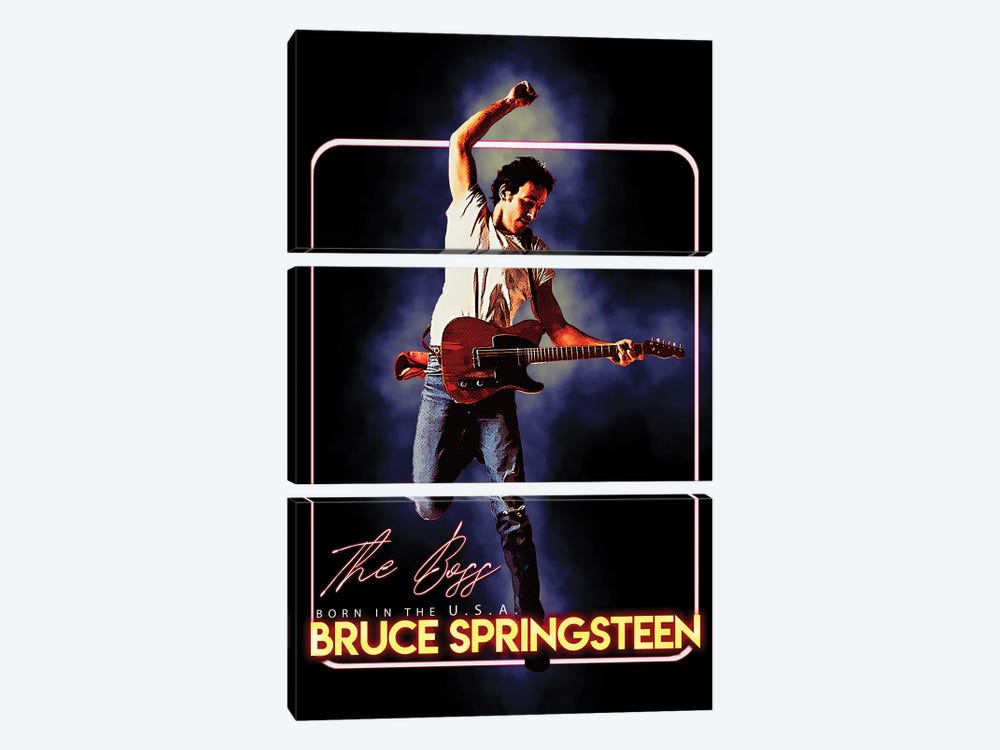 Bruce Springsteen - Born In The USA - The Boss by Gunawan RB 3-piece Canvas Art Print