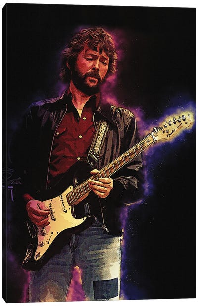 Spirit Of Eric Clapton Canvas Art Print - Male Portrait Art