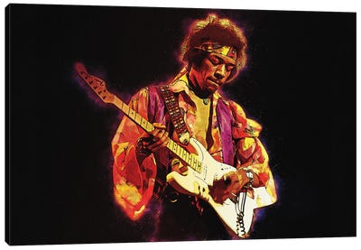 Spirit Of Jimi Handrix Canvas Art Print - Guitar Art