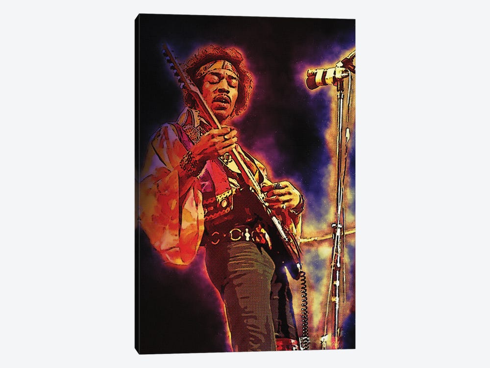 Spirit Of Jimi Hendrix In Concert by Gunawan RB 1-piece Canvas Wall Art