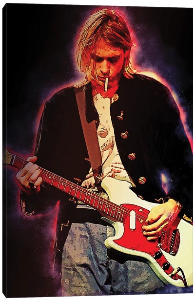 Spirit Of Kurt Cobain Canvas Art Print - Smoking Art