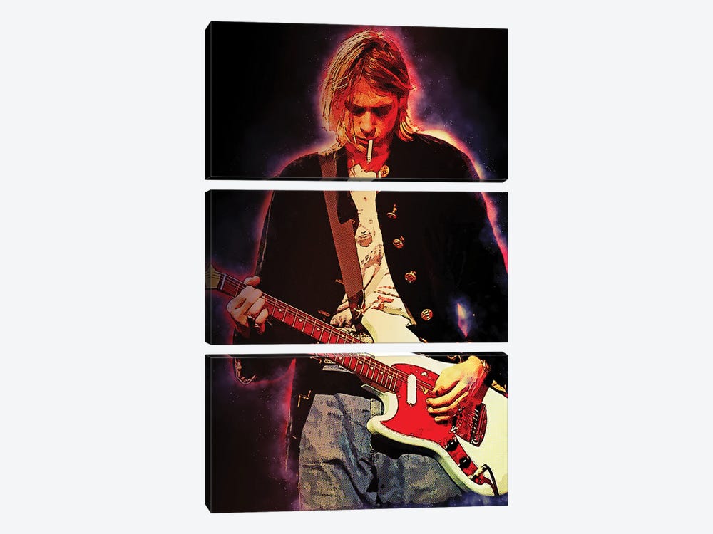 Spirit Of Kurt Cobain by Gunawan RB 3-piece Canvas Wall Art