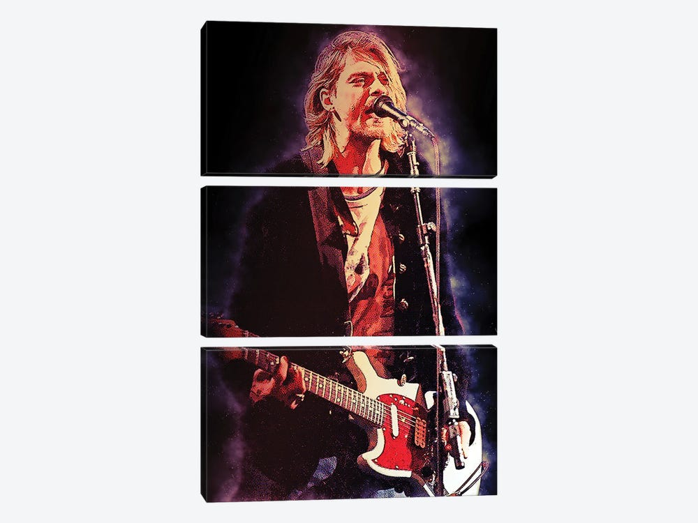 Spirit Of Kurt Cobain - Live And Loud by Gunawan RB 3-piece Canvas Print