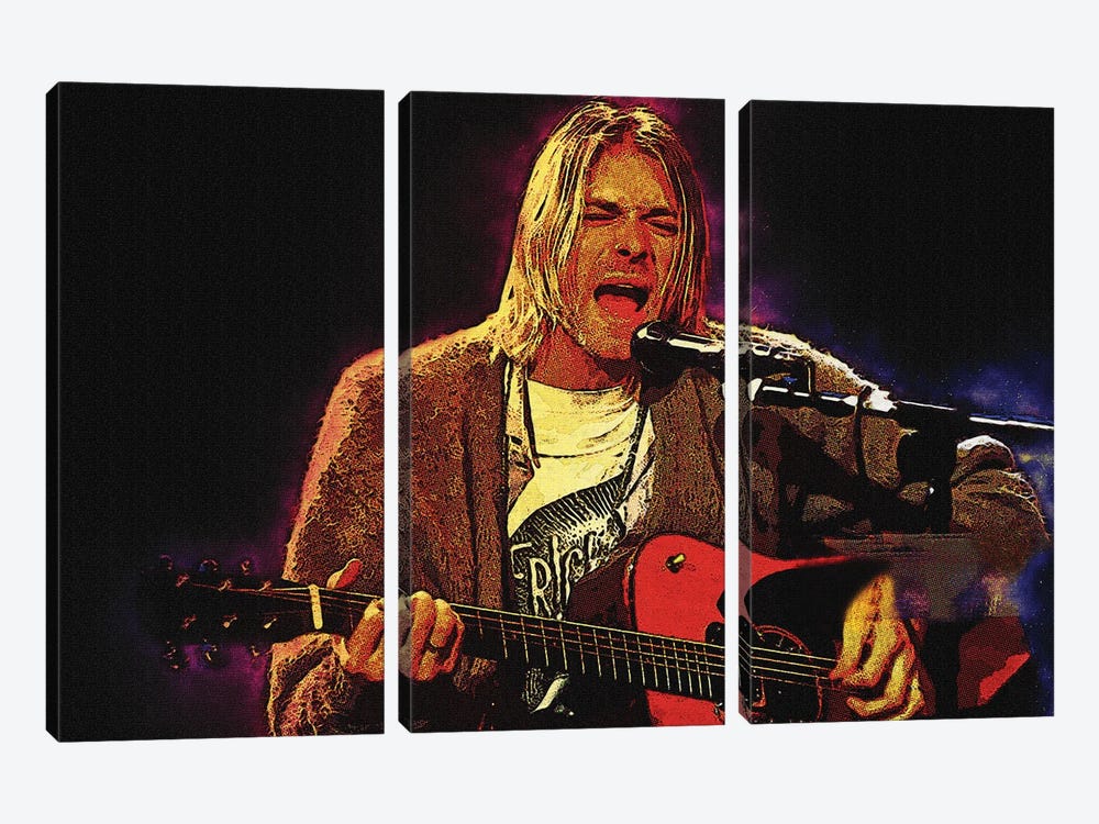 Spirit Of Kurt Cobain Live MTV Unplugged by Gunawan RB 3-piece Canvas Art Print