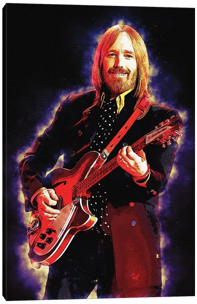 Spirit Of Tom Petty Live Canvas Art Print - Guitar Art