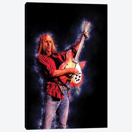 Spirit Of Tom Petty Stands Officially With The Guitar Canvas Print #RKG180} by Gunawan RB Canvas Art