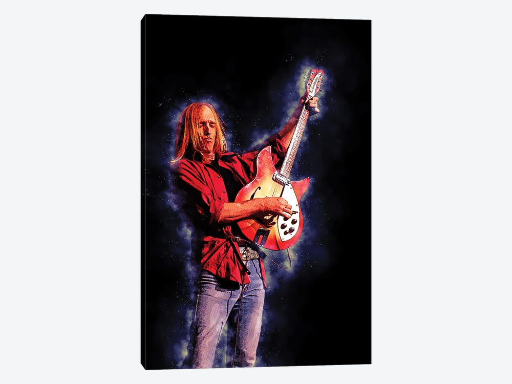 Spirit Of Tom Petty Stands Officially With The Guitar by Gunawan RB 1-piece Canvas Wall Art