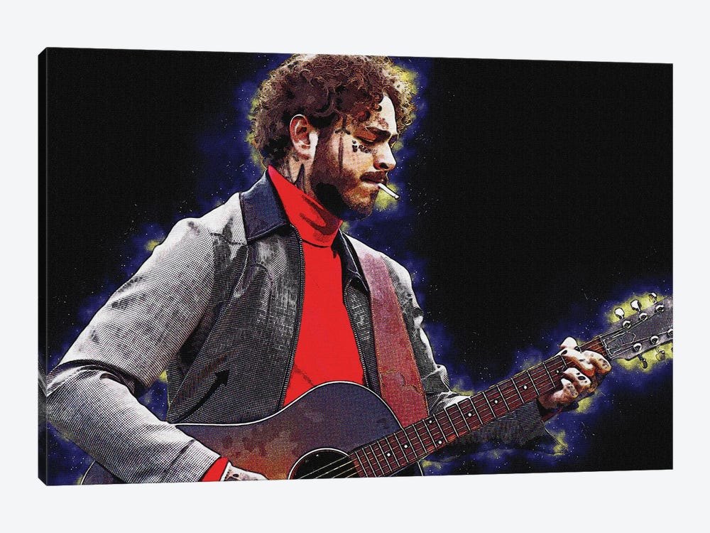 Spirit Post Malone With Guitar by Gunawan RB 1-piece Canvas Print