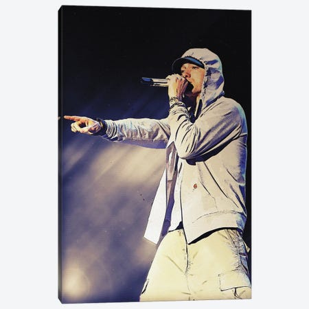 Superstars Eminem Concert Canvas Print #RKG191} by Gunawan RB Art Print