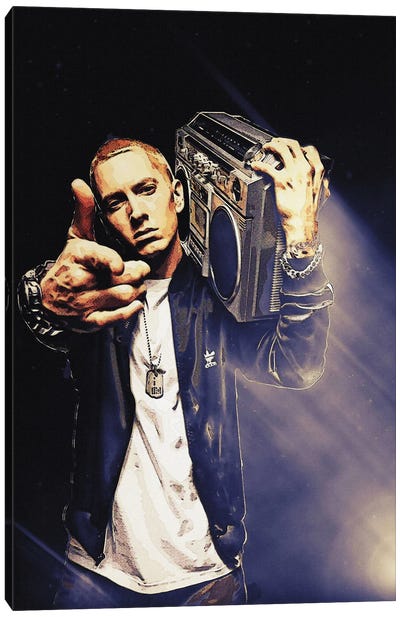 Superstars Eminem Rapper Canvas Art Print - Gunawan RB