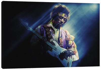 Superstars Of Jimi Hendrix Performing In 1969 Canvas Art Print - Guitar Art