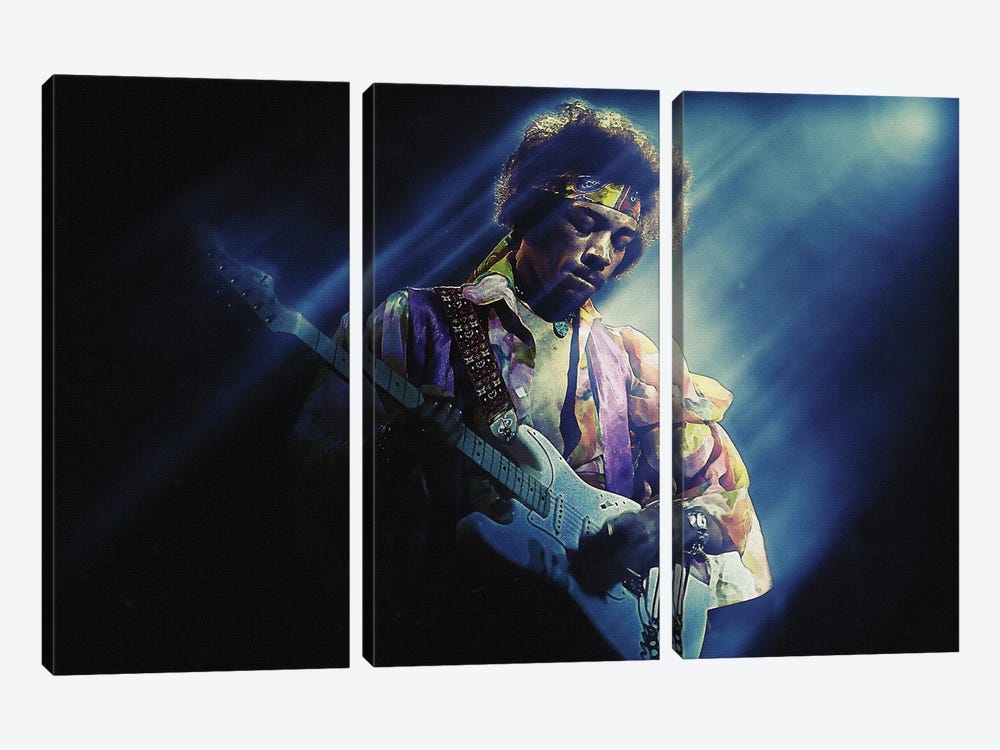 Superstars Of Jimi Hendrix Performing In 1969 by Gunawan RB 3-piece Canvas Art Print