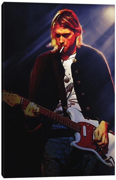 Superstars Of Kurt Cobain Live & Loud In Concert Canvas Art Print - Microphone Art