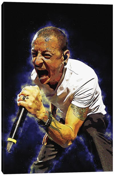 Chester Bennington Live In Concert Canvas Art Print - Linkin Park