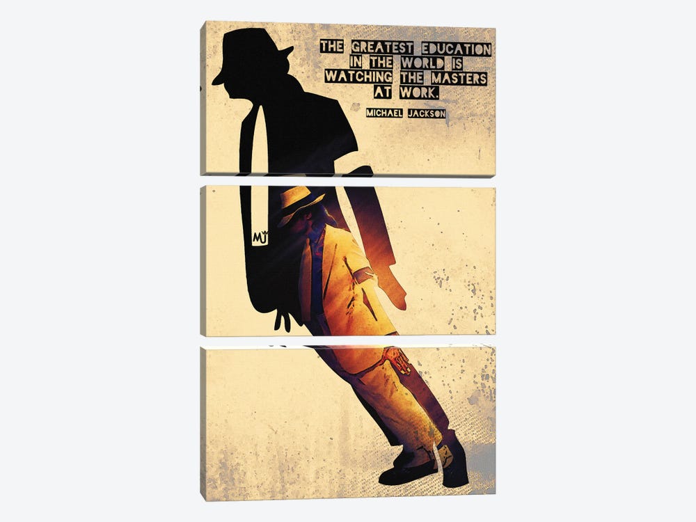 The Greatest Education - Michael Jackson Quotes by Gunawan RB 3-piece Canvas Wall Art