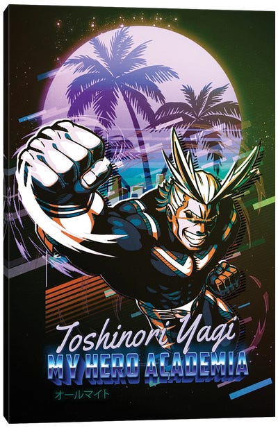 Toshinori Yagi - All Might - My Hero Academia Anime Retro Canvas Art Print - Toshinori Yagi