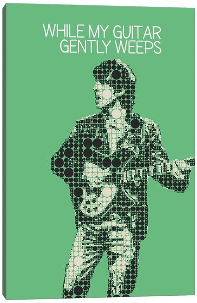 While My Guitar Gently Weeps - George Harrison - The Beatles Canvas Art Print - Gunawan RB