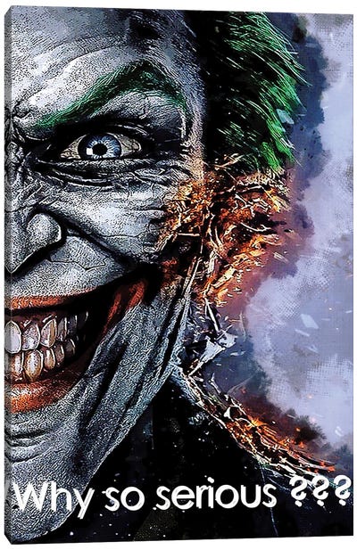 Why So Serious Canvas Art Print - The Joker