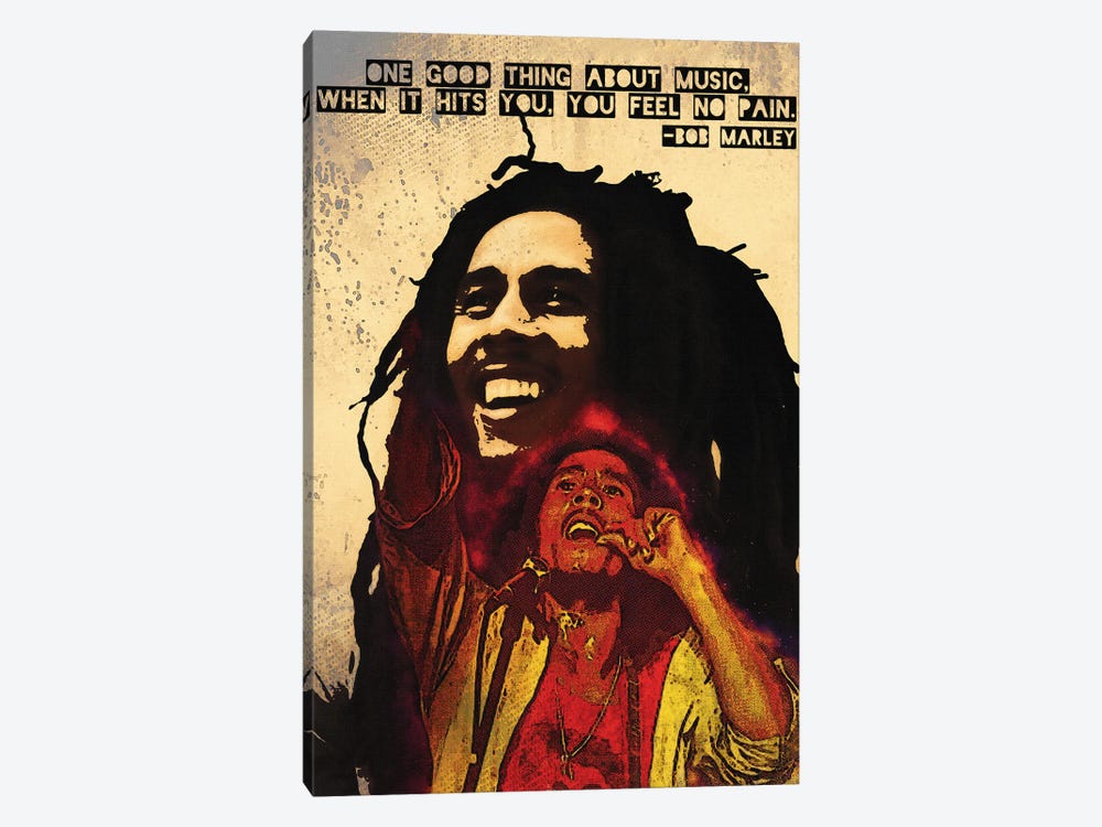 You Feel No Pain - Bob Marley Quotes by Gunawan RB 1-piece Canvas Art