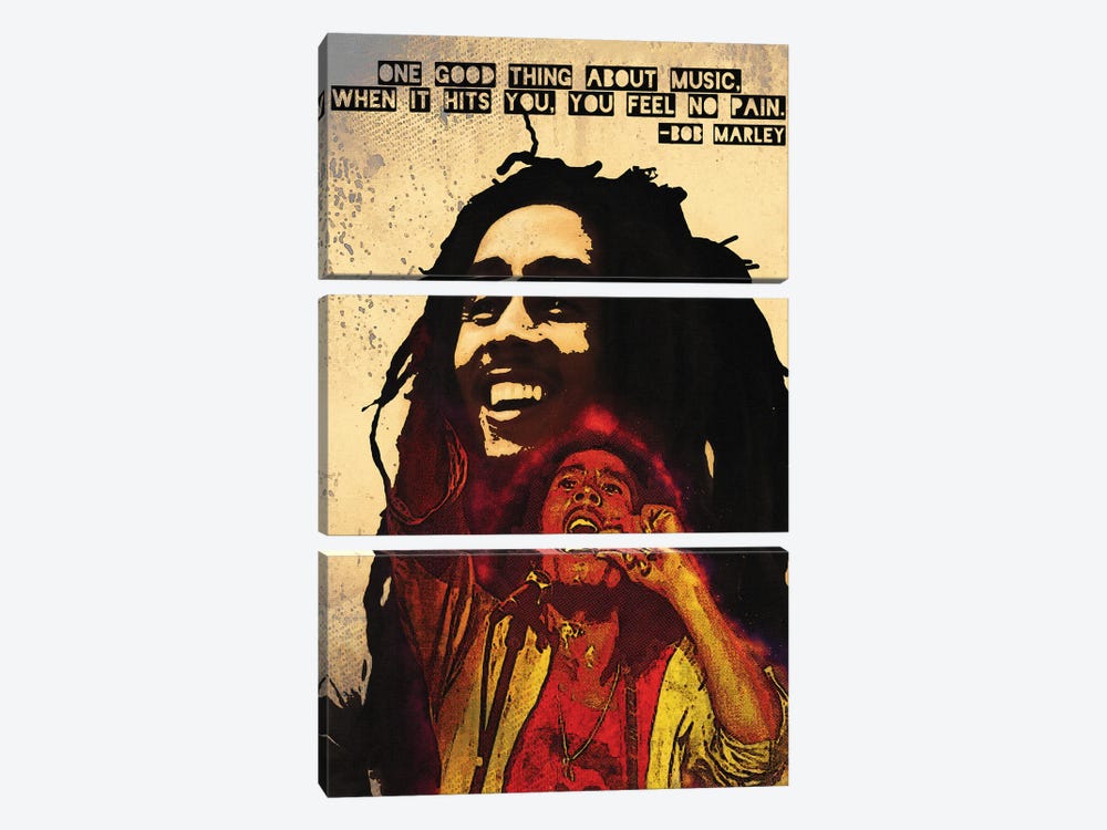 You Feel No Pain - Bob Marley Quotes by Gunawan RB 3-piece Canvas Art