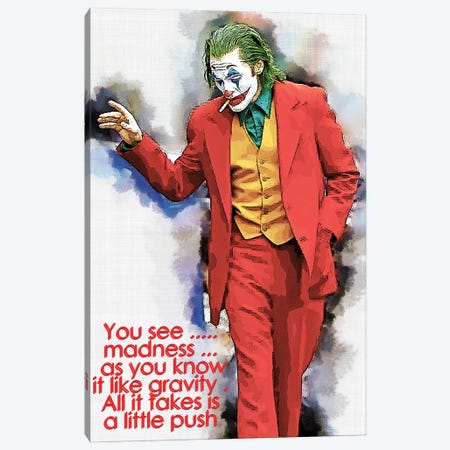 You See - Joker Quotes Canvas Print #RKG221} by Gunawan RB Canvas Art Print