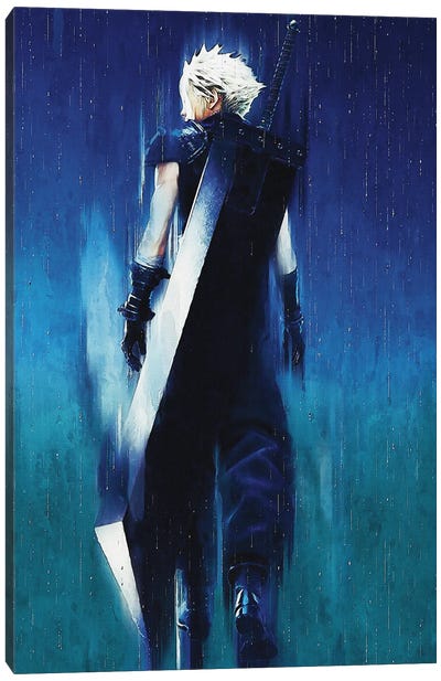 Cloud Strife – Final Fantasy VII Paint Canvas Art Print - Gunawan RB