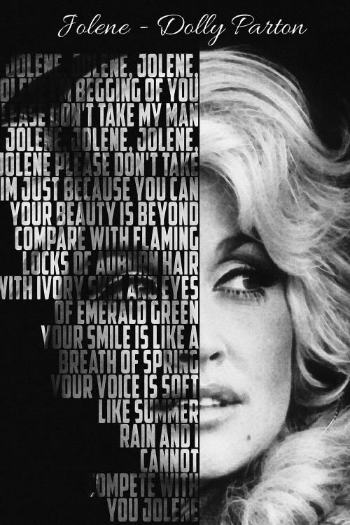 Jolene - Dolly Parton by Gunawan RB wall art