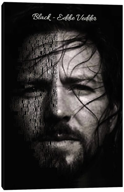 Black - Eddie Vedder Canvas Art Print - Eddie Vedder