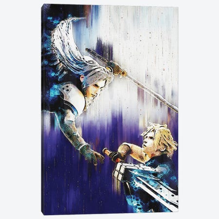 Cloud Strife Vs Kadaj Advent Children Battle Final Fantasy Canvas Print #RKG24} by Gunawan RB Canvas Art