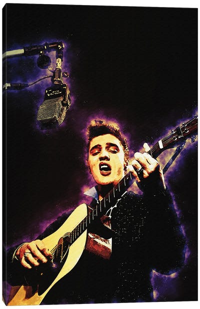 Spirit Of Elvis Presley In The Studio Bettmann Canvas Art Print - Gunawan RB