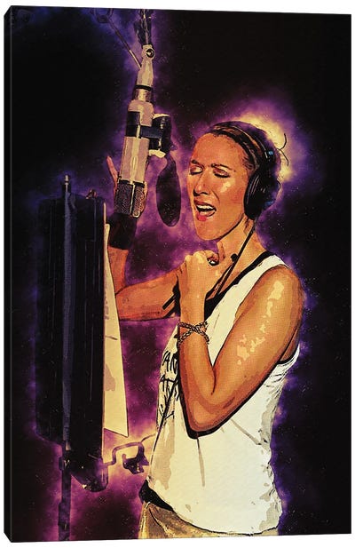 Spirit Of Celine Dion In Recording Studio Canvas Art Print - Gunawan RB