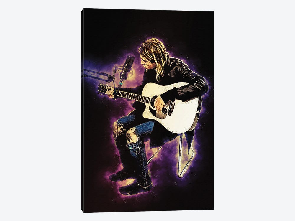 Spirit Of Kurt Cobain In Recording Studio by Gunawan RB 1-piece Canvas Artwork