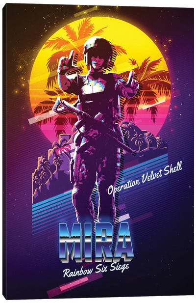 Dr Elena Mara Lvarez - Mira - Operation Velvet Shell - Tom Clancys Rainbow Six Siege Retro Canvas Art Print - Limited Edition Video Game Art