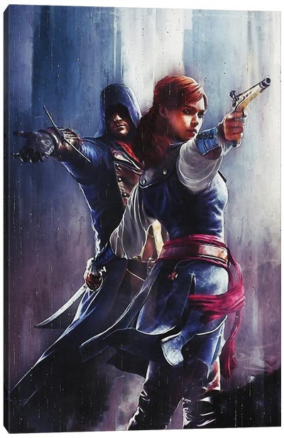 Elise And Arno - Assassins Creed Canvas Art Print - Assassin's Creed