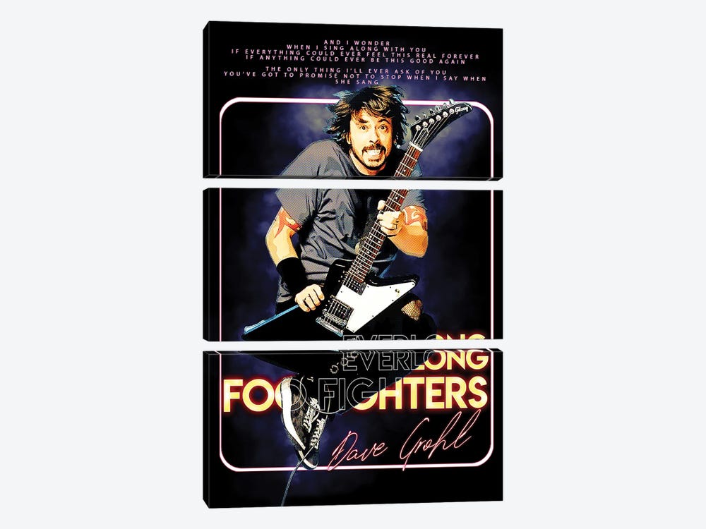 Everlong - Foo Fighters - Dave Grohl by Gunawan RB 3-piece Canvas Art