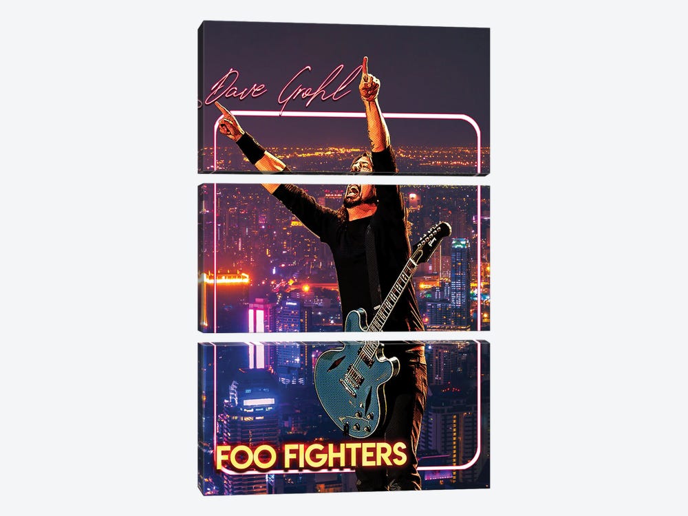 Foo Fighters Dave Grohl by Gunawan RB 3-piece Canvas Print