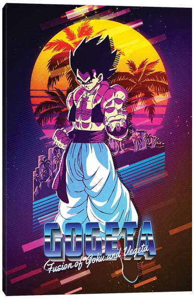 Gogeta - Fusion Of Goku And Vegeta - Dbz Retro Canvas Art Print - Dragon Ball Z