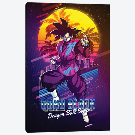 Goku Black - Dragonball Super Retro Canvas Print #RKG52} by Gunawan RB Canvas Wall Art