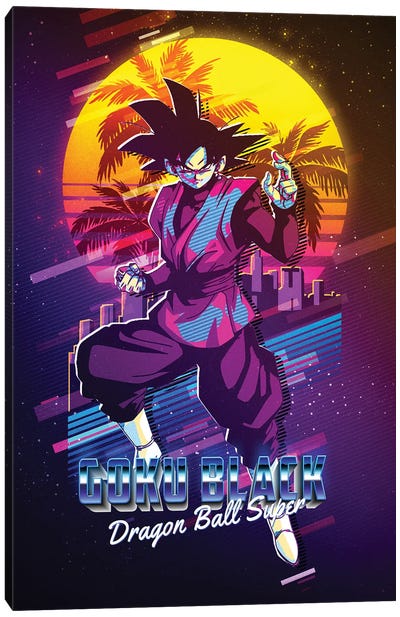 Goku Black - Dragonball Super Retro Canvas Art Print - Gunawan RB