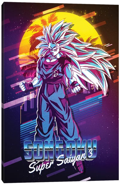 Goku Super Saiyan - Dragonball Z Retro Canvas Art Print - Gunawan RB