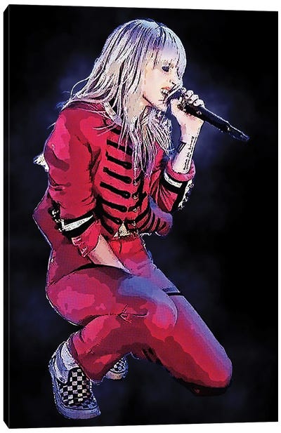 Hayley Williams In Live Canvas Art Print - Microphone Art