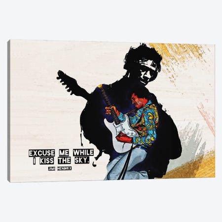 I Kiss The Sky - Jimi Hendrix Quotes Canvas Print #RKG63} by Gunawan RB Art Print